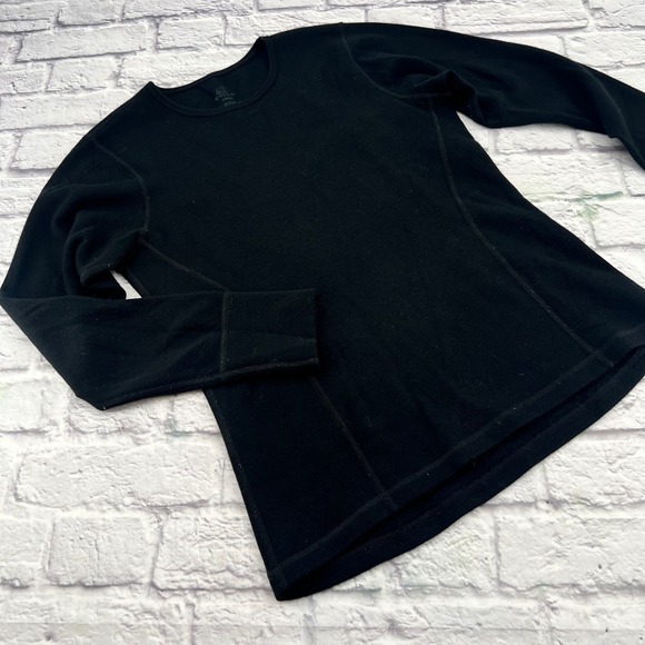 Woolx Tops - Woolx Merino Wool Base Layer Top Womens Large Black Long Sleeve Thermal Crewneck